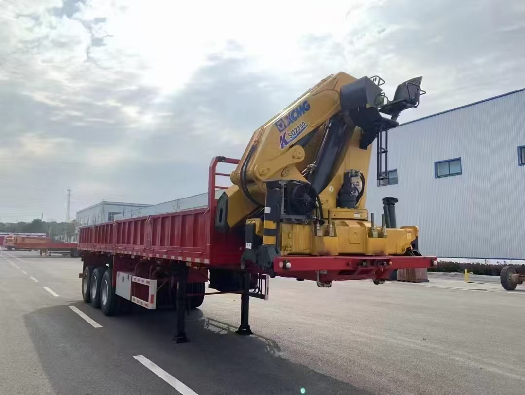 Semi trailer mounted crane with 35 Ton Foldable Crane for Sale