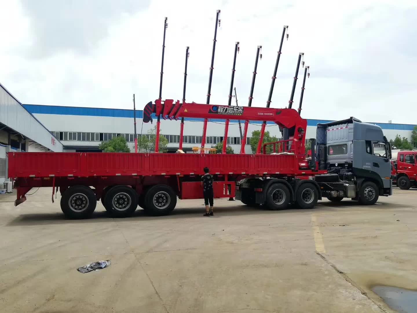 Dongfeng Tianlong Traction Headband Semi trailer 16 ton Truck mounted Crane
