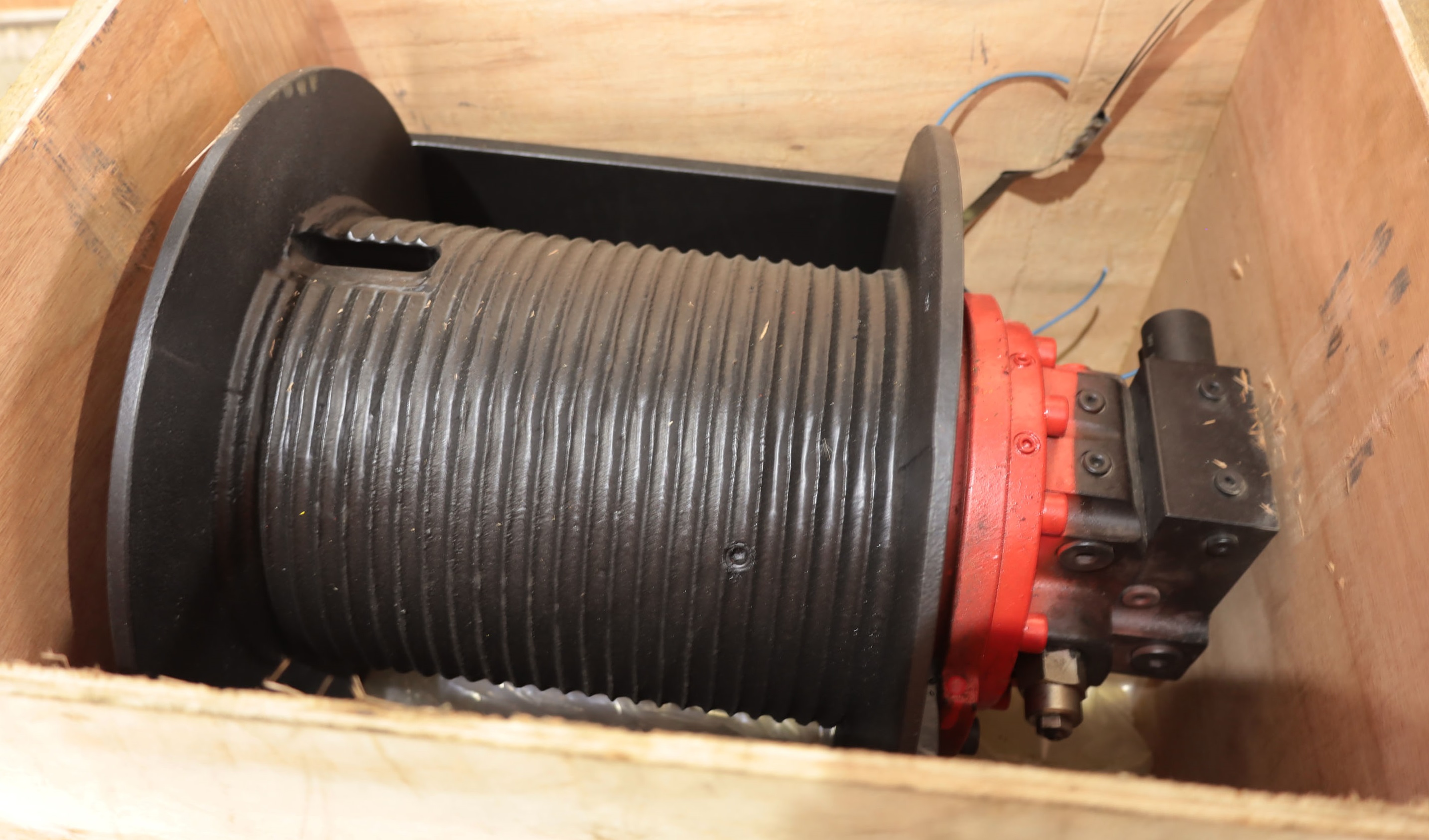Concealed plunger motor winch for Crane