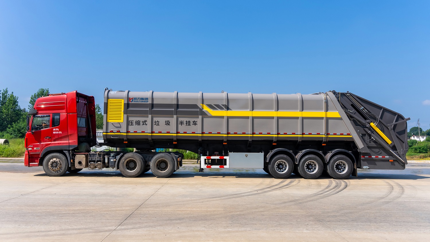 47m3 Heavy-Duty Semi-Trailer Compressed Garbage Transfer Vehicle