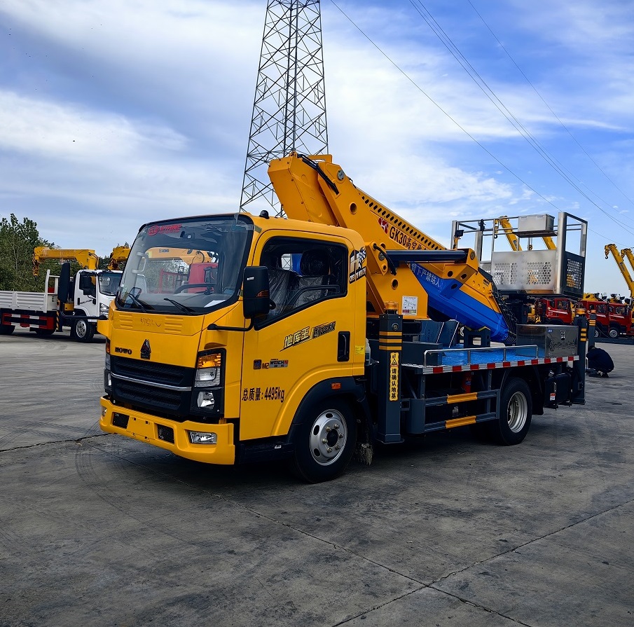 Sinotruk Howo 30Meters Remote Operation Telescopic Boom Bucket Truck Aerial Work Crane Truck High-Altitude Operation Cherry Picker Truck with Working Basket图片