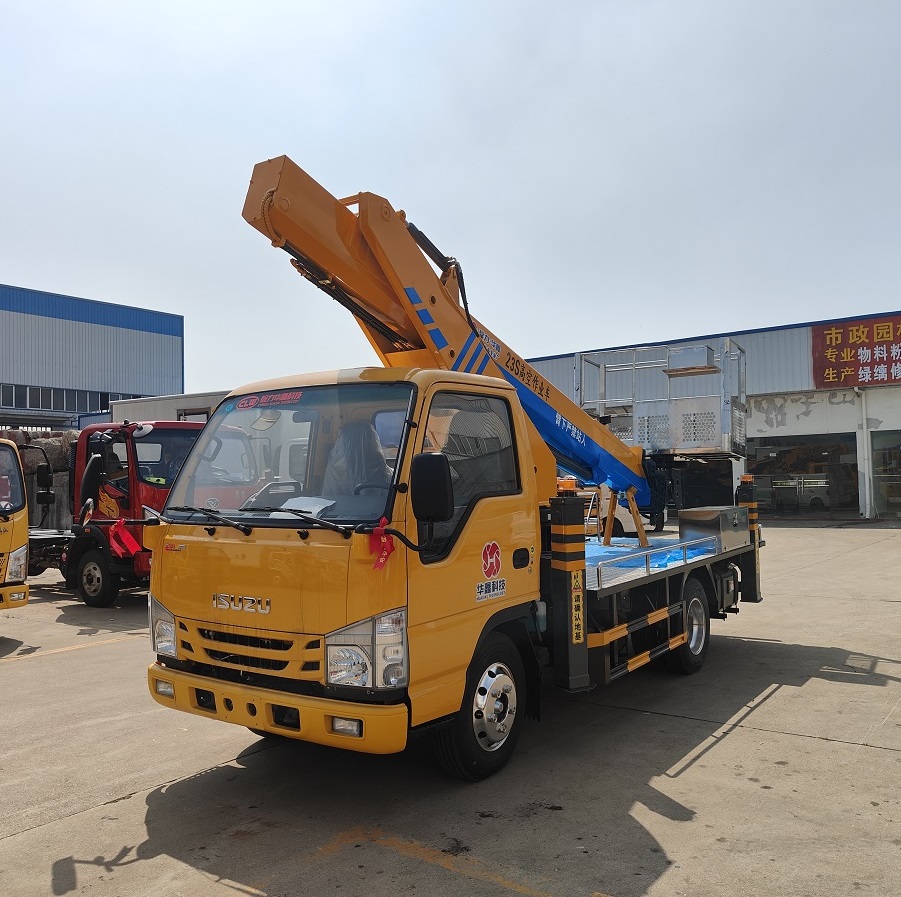 Cheap Price Direct ISUZU 4X2 FTR Straight Arm Telescopic Boom 23-28 Meters Hydraulic Aerial Cage Work Truck Aerial and High Rise Hydraulic Ladder Lift Sky Lift Truck图片